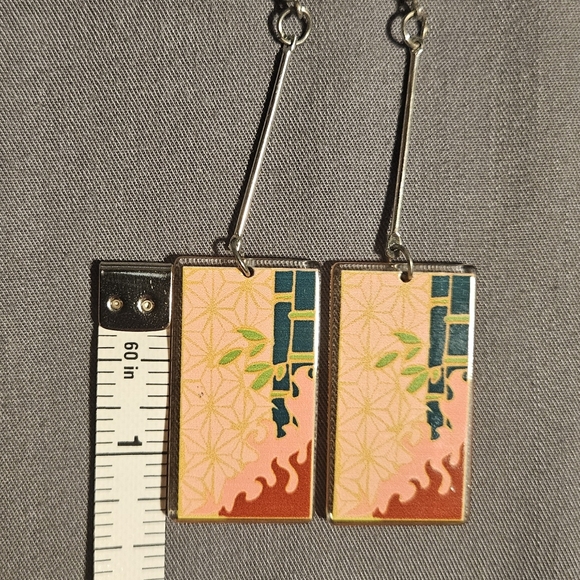 Set of 6 Pairs of Small Demon Slayer Inspired Hanafuda Earrings - Picture 2 of 5